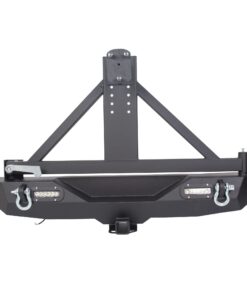 Textured Black Rear Bumper for 2007-2018 Jeep Wrangler JK with Tire Carrier