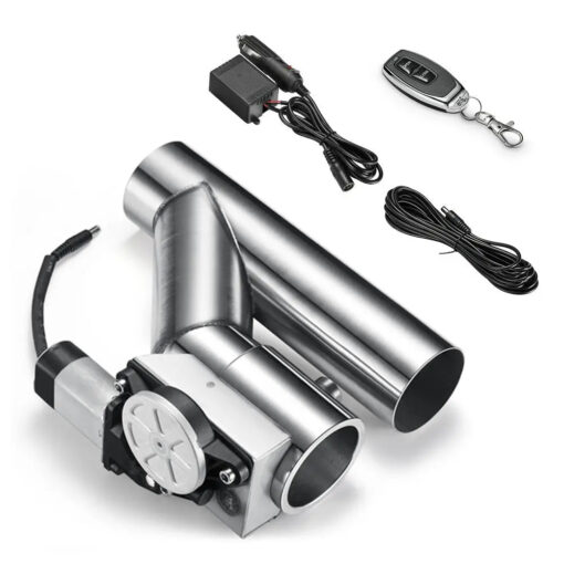 Electric Exhaust Cutout Valve 2.0/2.5/3.0 Inch Catback Single Y Pipe with One Controller Remote Kit