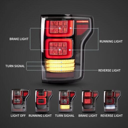 15-20 Ford F150 13th Gen (P552)  LED Tail Lights With Sequential Turn Signal - Image 2