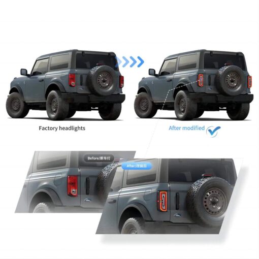 21-24 Ford Bronco Full LED Tail Lights With Dynamic Welcome Lighting - Image 2