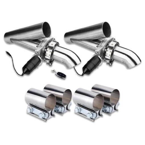 2.0/2.25/2.5/3 Inch Dual Electric Exhaust Cutout Valve Remote Switch with 4 Clamps