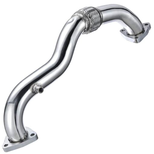 2008-2010 Ford 6.4 Powerstroke Diesel Exhaust Up-Pipe Heavy Duty Polished NO EGR Generic - Image 2