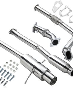 3" Catback Exhaust 4.5" Muffler Tip+Downpipe Up-pipe for 2002-2007 Subaru Impreza WRX / STI GD EJ205