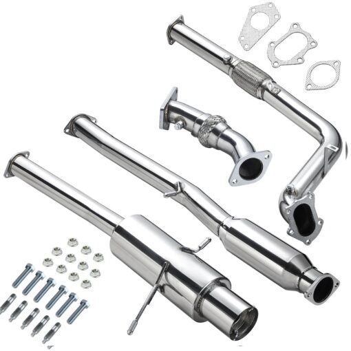 3" Catback Exhaust 4.5" Muffler Tip+Downpipe Up-pipe for 2002-2007 Subaru Impreza WRX / STI GD EJ205
