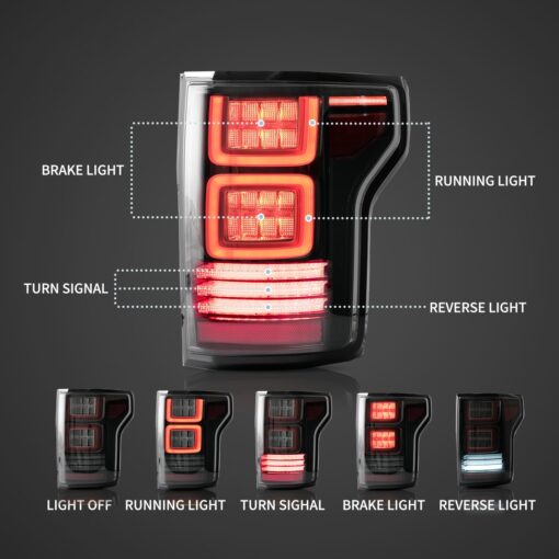 15-20 Ford F150 13th Gen (P552)  LED Tail Lights With Sequential Turn Signal - Image 6