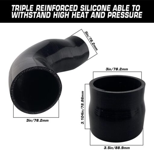 3.5″ Cold Side Intercooler Pipe Kit For 2011-2019 6.7 Powerstroke Diesel Ford F250 F350 F450 - Image 13