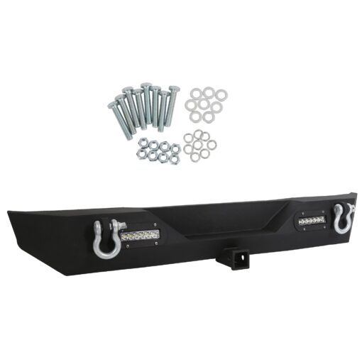 Rear Bumper for 1987-2006 Jeep Wrangler TJ YJ With LED Light 2 Receiver - Image 9