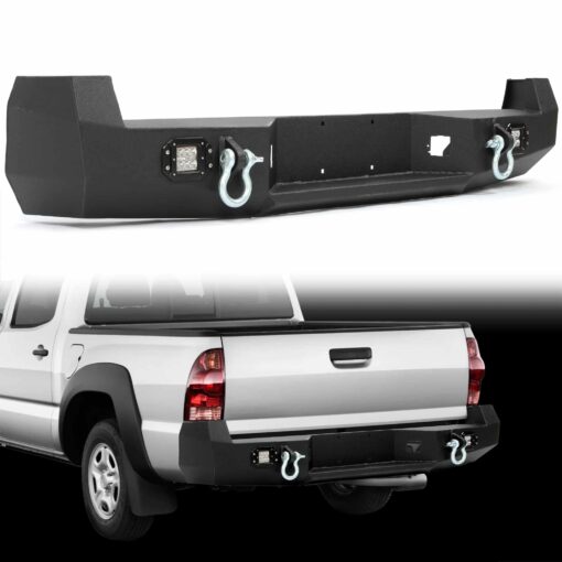 Rear Bumper for 2005-2015 Toyota Tacoma w/LED Light+D Ring - Image 2