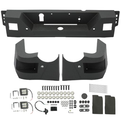 Truck Black Steel Rear Bumper for 2009-2018 Dodge Ram 1500 Face Bar Guard Step - Image 15