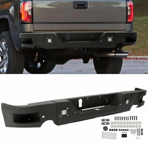 Truck Black Steel Rear Bumper for 2009-2018 Dodge Ram 1500 Face Bar Guard Step - Image 2