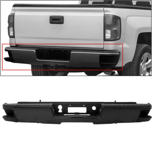 Rear Step Bumper for 2014 - 2018 Chevy Silverado & GMC Sierra 1500 Assembly Black - Image 2