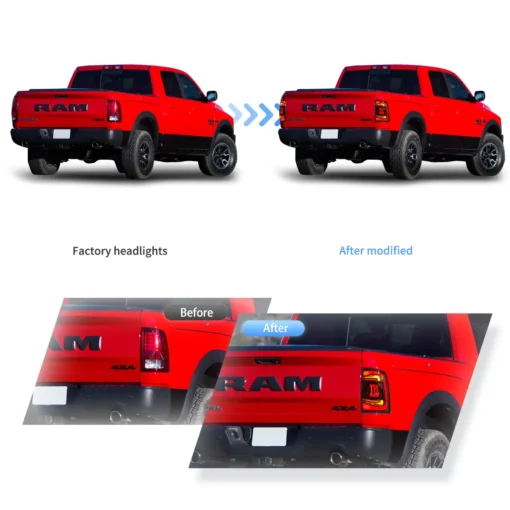 09-18 Dodge Ram 1500/2500/3500 Upgrade LED Tail Lights With Amber Turn Signal - Image 7