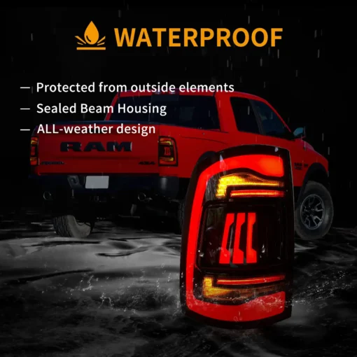 09-18 Dodge Ram 1500/2500/3500 Upgrade LED Tail Lights With Amber Turn Signal - Image 9