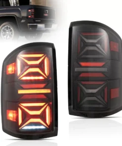 14-18 GMC Sierra 1500 2500HD 3500HD Vland III LED Tail Lights With Dynamic Welcome Lighting Clear