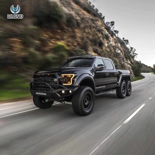 15-17 Ford F150 13th Gen LED Dual Beam Projector HeadLights Black - Image 12