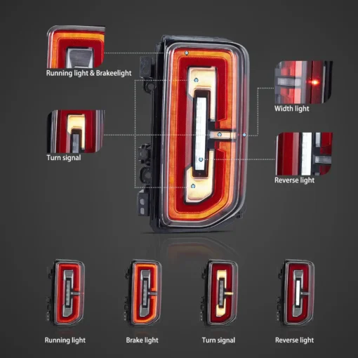 21-24 Ford Bronco Full LED Tail Lights With Dynamic Welcome Lighting - Image 6